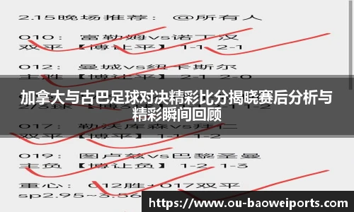 加拿大与古巴足球对决精彩比分揭晓赛后分析与精彩瞬间回顾